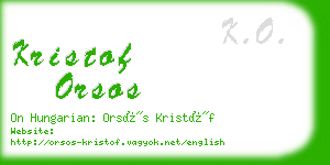 kristof orsos business card
